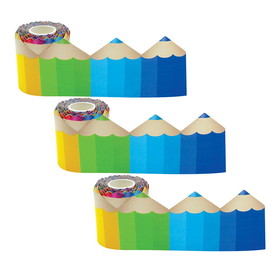 Teacher Created Resources TCR8929-3 Colored Pencils Die-Cut, Rolled Trim (3 PK)