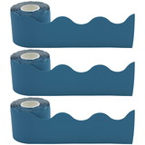 Teacher Created Resources TCR8943-3 Slate Blue Scalloped Rolled, Border (3 PK)