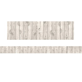 Teacher Created Resources TCR8949 White Wood Straight Rolled Border