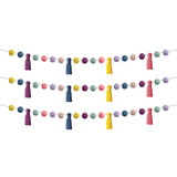 Teacher Created Resources TCR9093-3 Pom-Poms & Tassels Garland (3 EA)