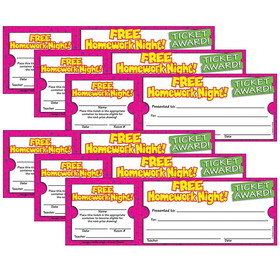 Scholastic Teacher Resources TF-1617-6 Free Homework Night Ticket, Awards (6 PK)