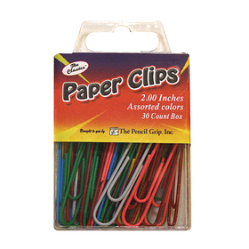 The Pencil Grip TPG238 Jumbo Paper Clip Assorted Colors 2.0 30 Pc Box