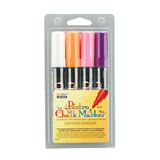 Uchida Of America UCH4804B Bistro Chalk Markers Brd Tip 4 Clr - Set Wht Fluor Violet Org Pnk