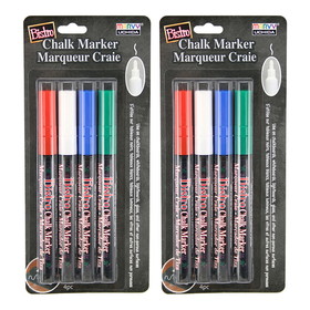Marvy Uchida UCH4824E-2 Bistro Chalk Markers Fine, Tip 4 Clr Set (2 ST)