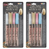 Marvy Uchida UCH4824M-2 Bistro Chalk Markers Pack, Metallic 4-Color Fine Tip (2 PK)