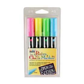 Uchida Of America UCH4834H Bistro Chalk Markers Chisel Tip 4 - Clr Set Fluor Ylw Pnk Grn Blu