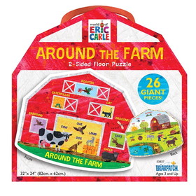 Briarpatch UG-33837 Around The Farm 2-Side Floor Puzzle, The World Of Eric Carle