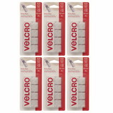 VELCRO VEC90073-6 Velcro Tape 7/8 Squares, White (6 PK)