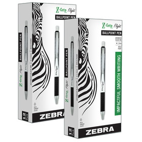Zebra Pen ZEB21910-2 Z-Grip Flight Pens Black, Dozen Retractable (2 PK)