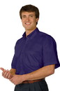 Edwards Garment 1245 Poplin Shirt - Men's Easy Care Poplin Shirt (Short Sleeve) - 65% Polyester/35% Cotton