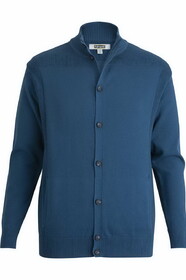 Edwards Garment 4075 Rib Collar Button-Front Cardigan With Pockets