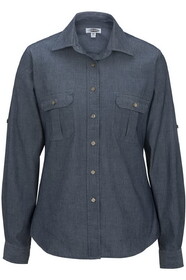 Edwards Garment 5298 Chambray Shirt With Two Pockets