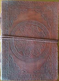 AzureGreen BBBCKM 5" x 7" Celtic Mandala leather blank book w/cord
