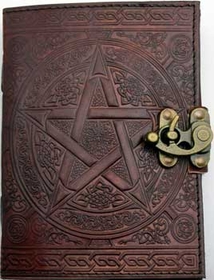 AzureGreen BBBL642 5" x 7" Brown Pentagram leather w/ latch