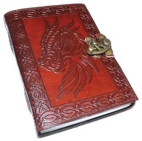 AzureGreen BBBL967  Celtic Dragon leather blank book w/ latch