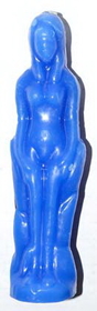 AzureGreen CHFBL Blue Female candle 7"