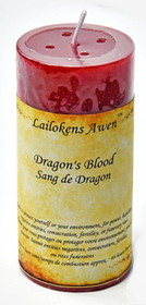 AzureGreen CLDRB 4" Dragin's Blood scented Lailokens Awen candle