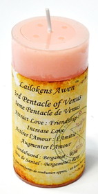 AzureGreen CLVEC  4" 3rd Pentacle of Venus scented Lailokens Awen candle