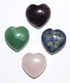 AzureGreen GH15VAR12  (ste 10 12) 15mm Heart Beads various stones