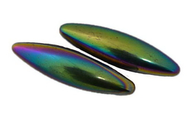 AzureGreen GHEMR 60mm Rainbow Magnetic Hematite Oval pair