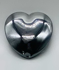 AzureGreen GHHEM2  1 3/4" Hematite heart
