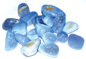 AzureGreen GTAGABLB 1 lb Agate, Blue Lace tumbled stones