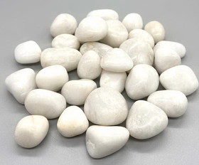 AzureGreen GTAGAWB  1 lb Agate, Whitw tumbled stones