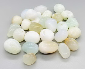 AzureGreen GTJADWB  1 lb Jade, White tumbled stones