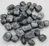 AzureGreen GTLARB  1 lb Larvikite tumbled stones