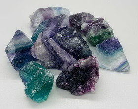 AzureGreen GUFLURB  1 lb Fluorite, Rainbow untumbled stones