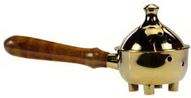AzureGreen IBBR71 Wood Handled Brass burner 7"