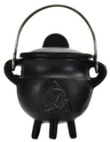 AzureGreen ICBR83 Triquetra Cast Iron Cauldron w/ Lid 2 3/4
