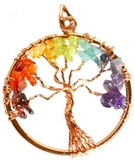AzureGreen J7TRELC 7 Chakra Tree of Life pendant copper