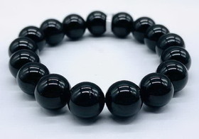 AzureGreen JB12289  12mm Tourmaline, Black bracelet