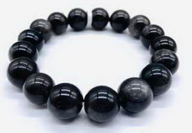 AzureGreen JB12484  12mm Obsidian, Smoky bracelet
