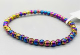 AzureGreen JB4HEMR  4mm Hematite, Rainbow bracelet