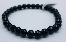 AzureGreen JB6488  6mm Tourmaline, Black bracelet