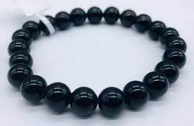AzureGreen JB8092  8mm Obsidian, Black bracelet