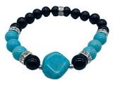 AzureGreen JB8100  8mm Black Onyx, Turquoise, Turquoise Nugget bracelet