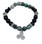AzureGreen JB8498  8mm Emerald, Black Tourmaline, Triple Spiral bracelet