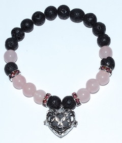 AzureGreen JB8LAVRA 8mm Lava/ Rose Quartz with Aromatherapy