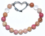 AzureGreen JB8RHOH 8mm Rhodonite/ Quartz with Heart