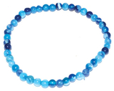 AzureGreen JBSBL 4mm Agate, Blue Lace stretch bracelet