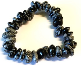 AzureGreen JBTSFO  Snowflate Obsidian gemstone bracelet stretch