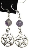 AzureGreen JECFLU Fluorite Pentagram earrings