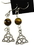 AzureGreen JERTE Tiger's Eye Triquetra earrings