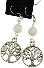 AzureGreen JETOPA Opalite Tree of Life earrings