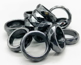AzureGreen JR001  (set of 50) Faceted Hematite magnetic rings
