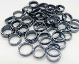 AzureGreen JR006  (set of 50) Flat Hematite rings