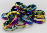 AzureGreen JR007  (set of 50) Rainbow Hematite rings